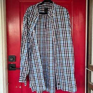 F/X Fusion Men's 3XLT Dress Long Sleeve Button Up Shirt Blue Purple Black Tall